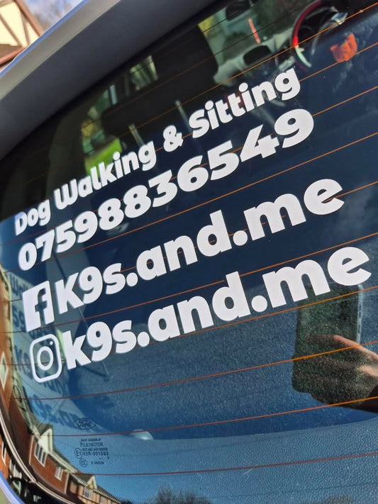 Personalised Car Window Vinyl Decal | Great For Businesses & Pet Social Media