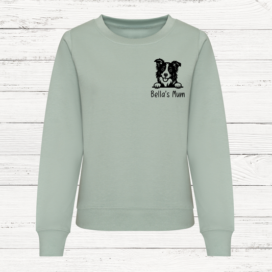 Personalised Peeking Dog Womens Sweatshirt
