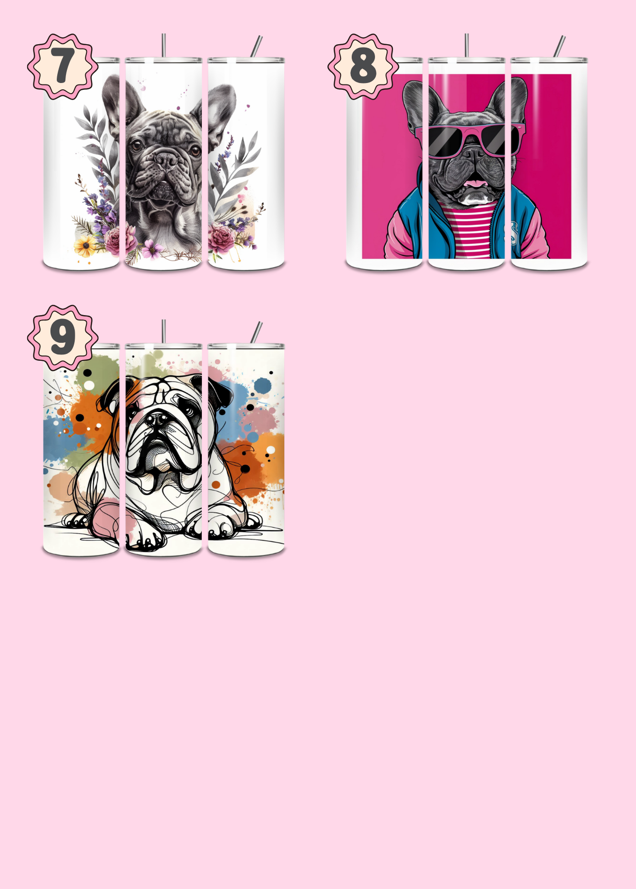 Dog Themed Thermal Stainless Steel Tumbler 20oz - Dogs | Pet Gifts For Humans | Choose Design