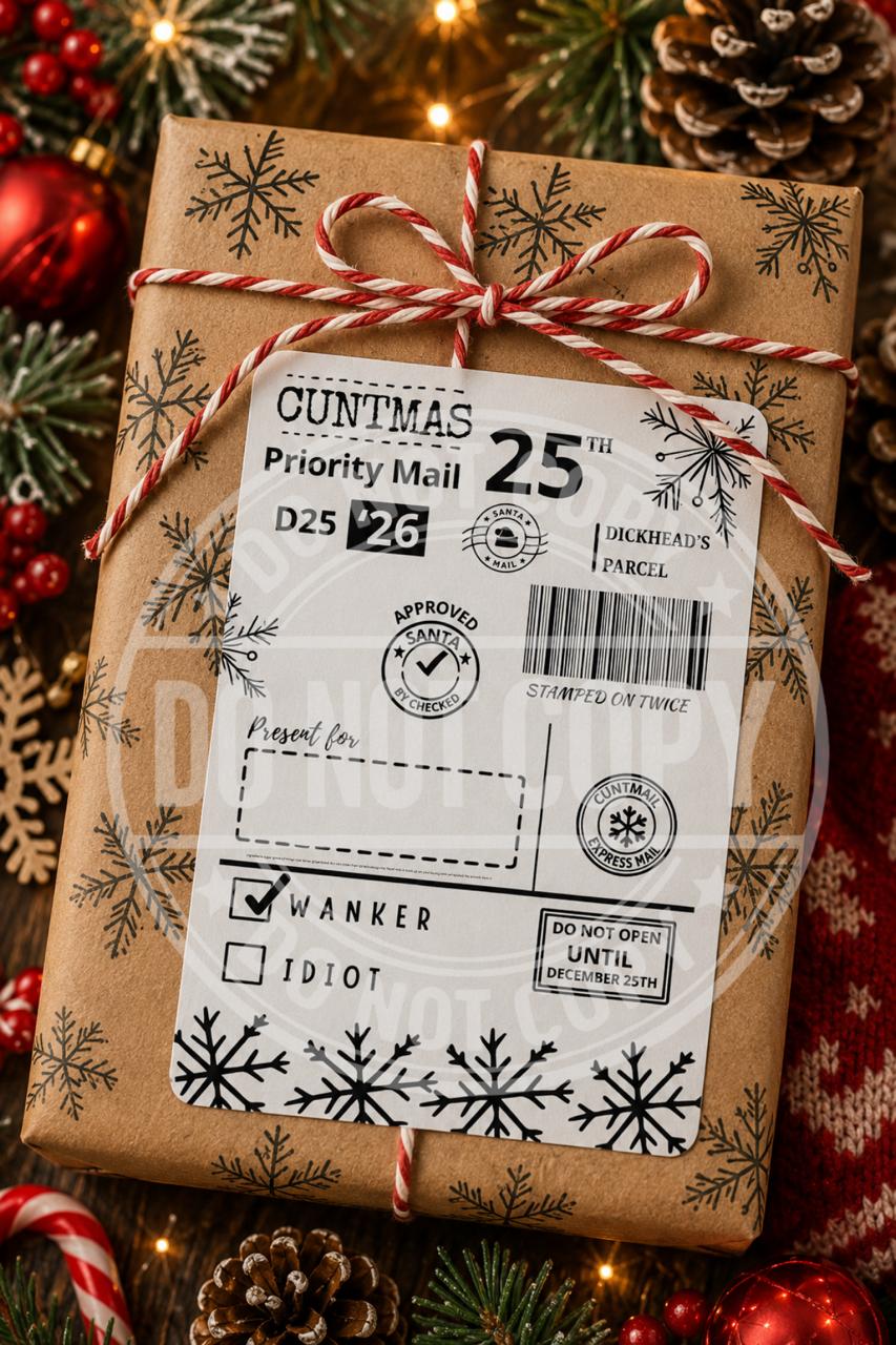 Custom Christmas name label stickers for presents