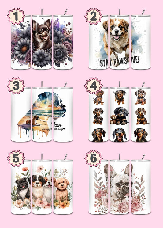 Dog lover 20oz thermal tumbler with themed design