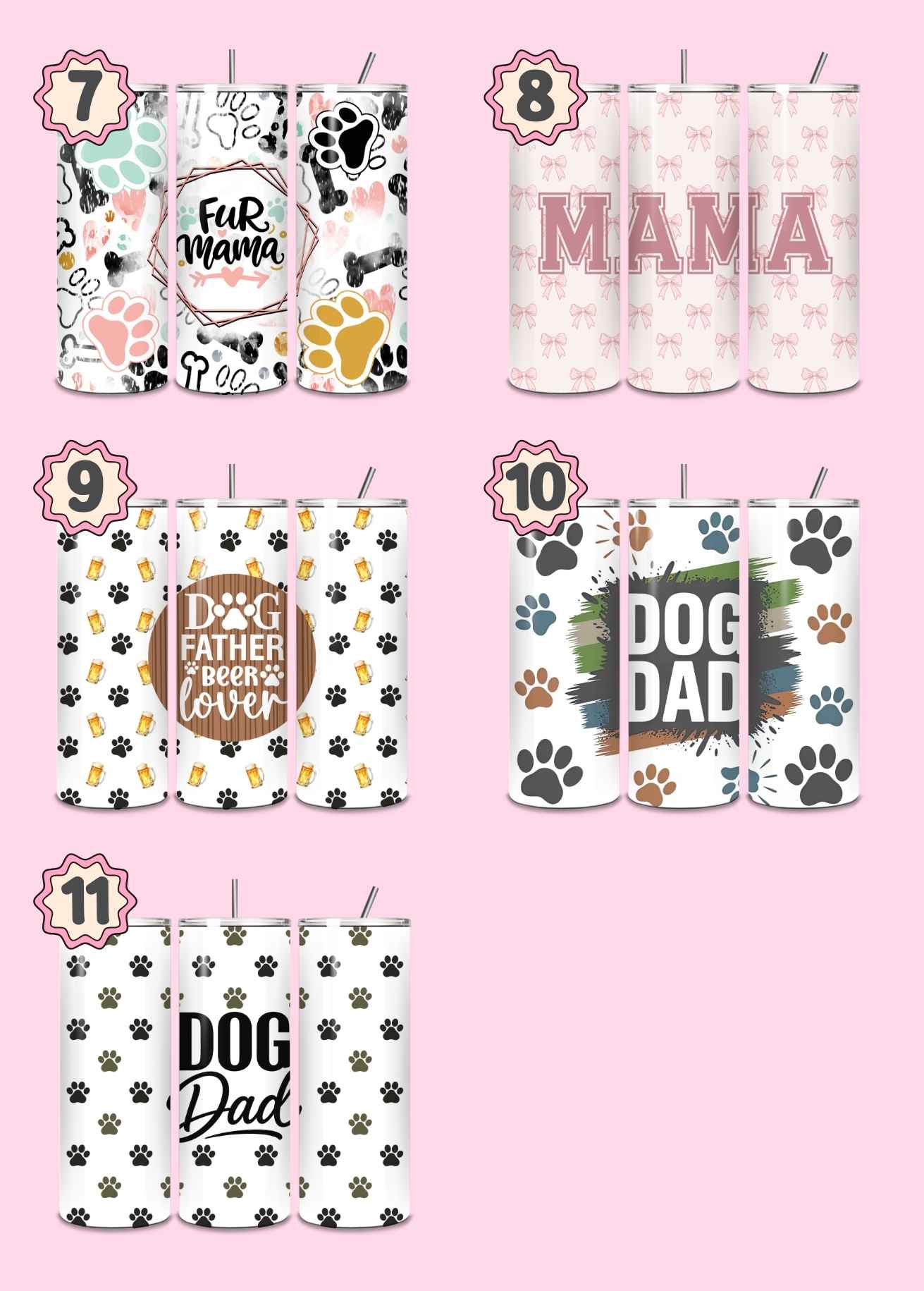 Dog parent themed 20oz thermal stainless steel tumbler