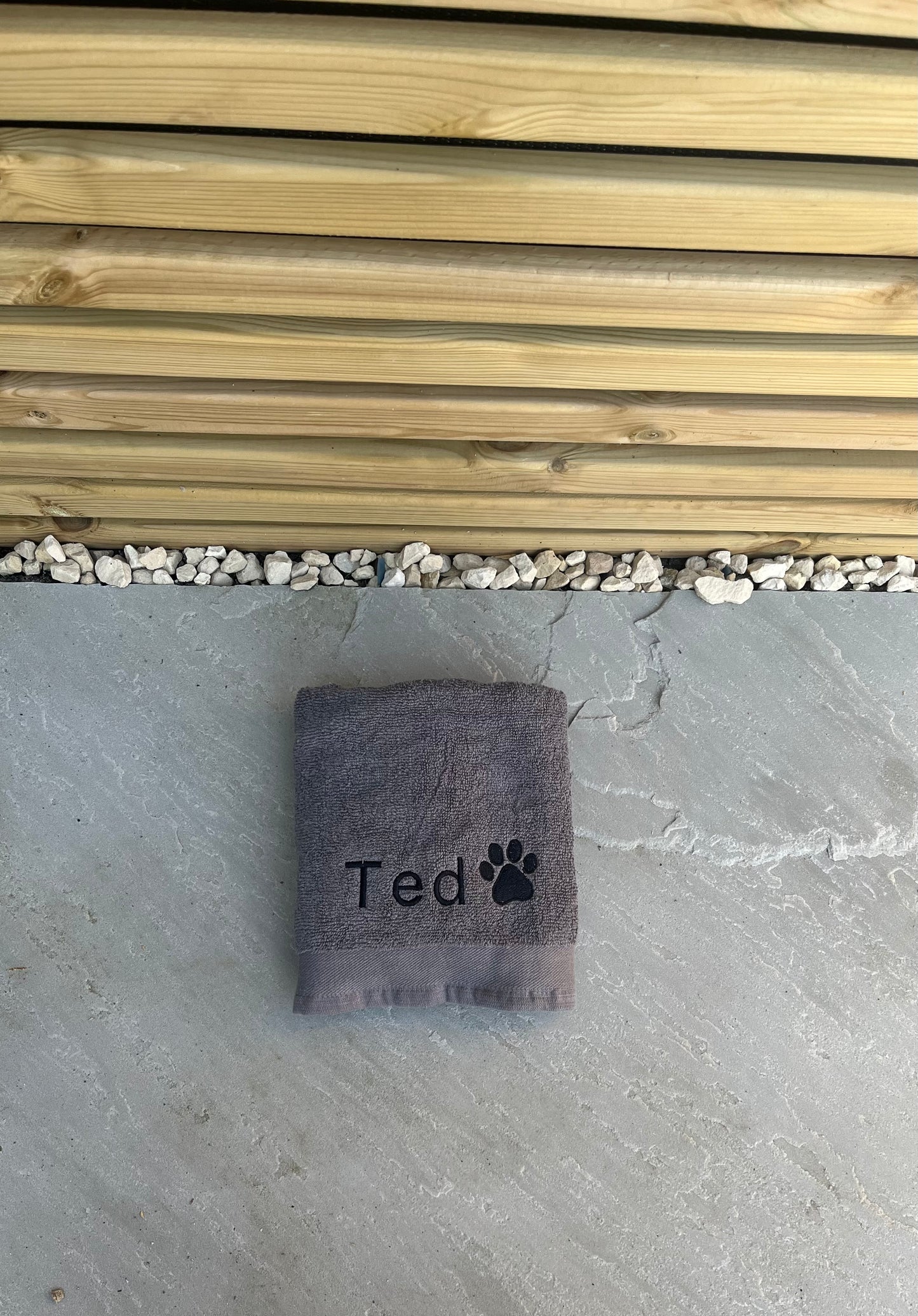 Personalised Embroidered Pet Towel - Pawsitively Purrfect