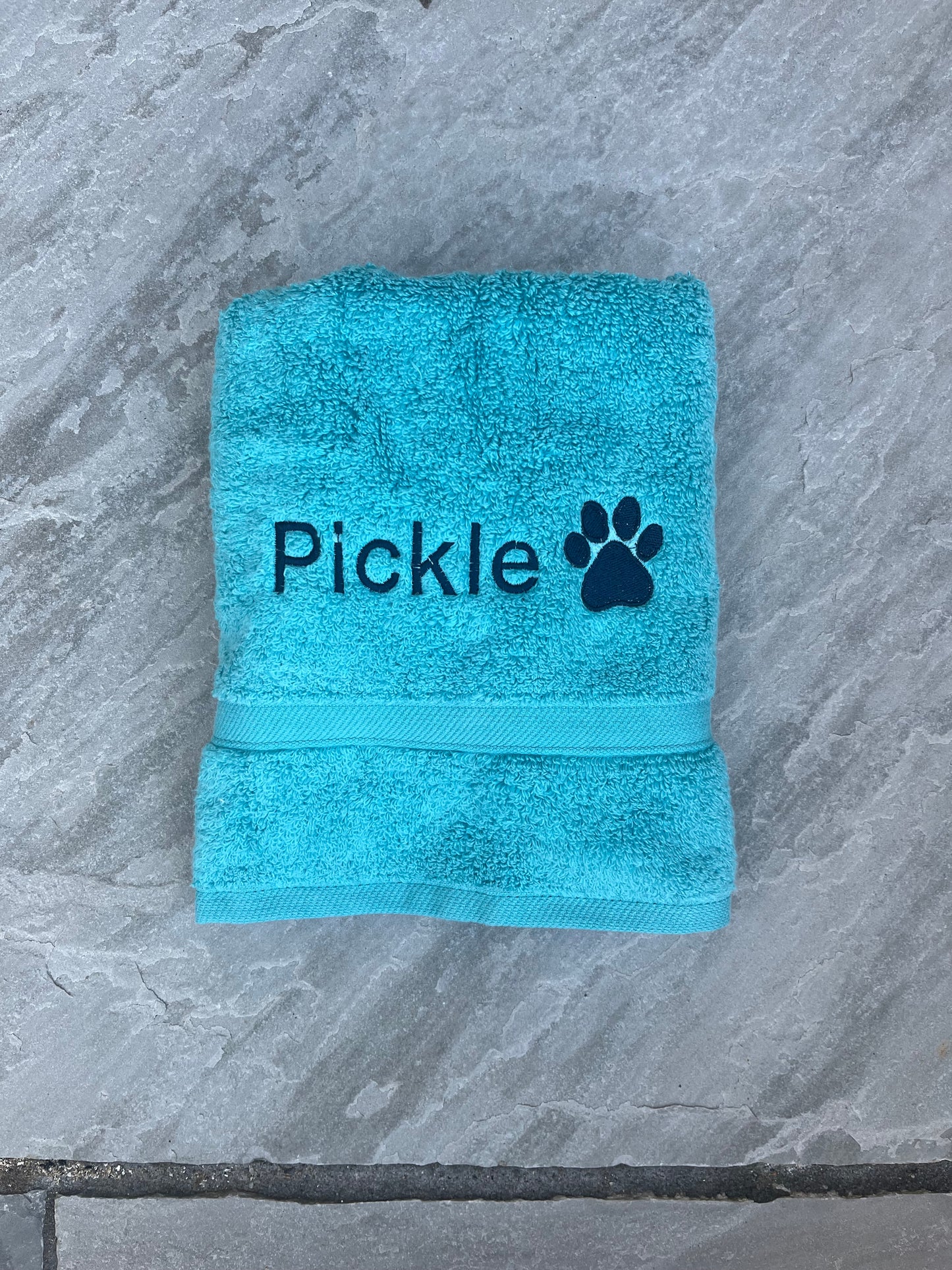 Personalised Embroidered Pet Towel - Pawsitively Purrfect