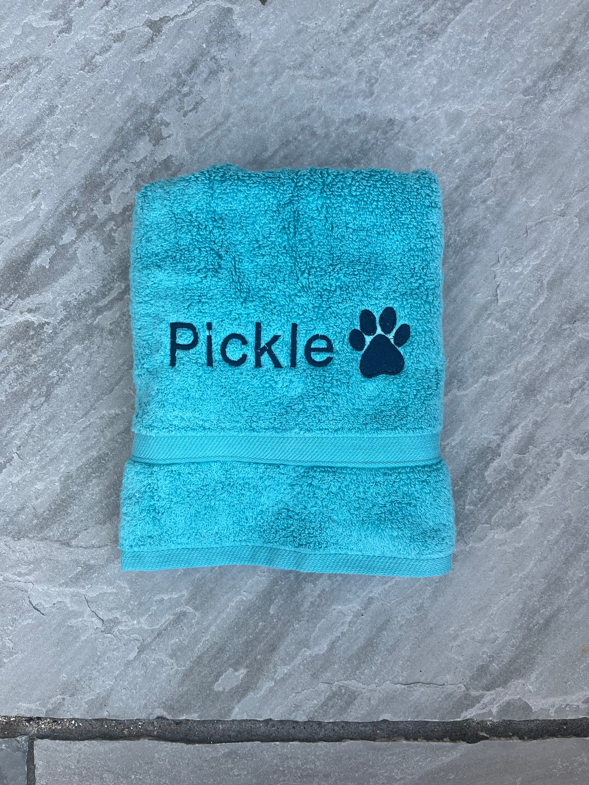 Personalised Embroidered Pet Towel - Pawsitively Purrfect
