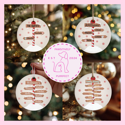 Personalised Christmas Family Tree Bauble Ornament