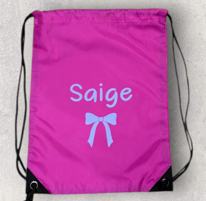 Personalised Kids Swim Pump School Drawstring Bag
