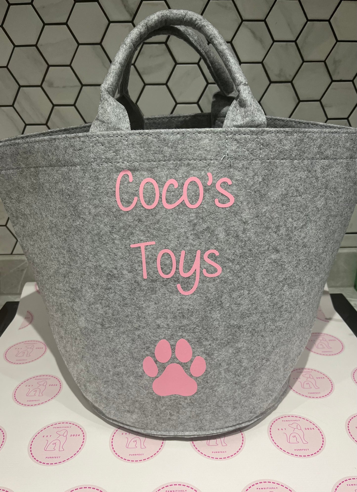 Personalised Toy Bag - Pawsitively Purrfect