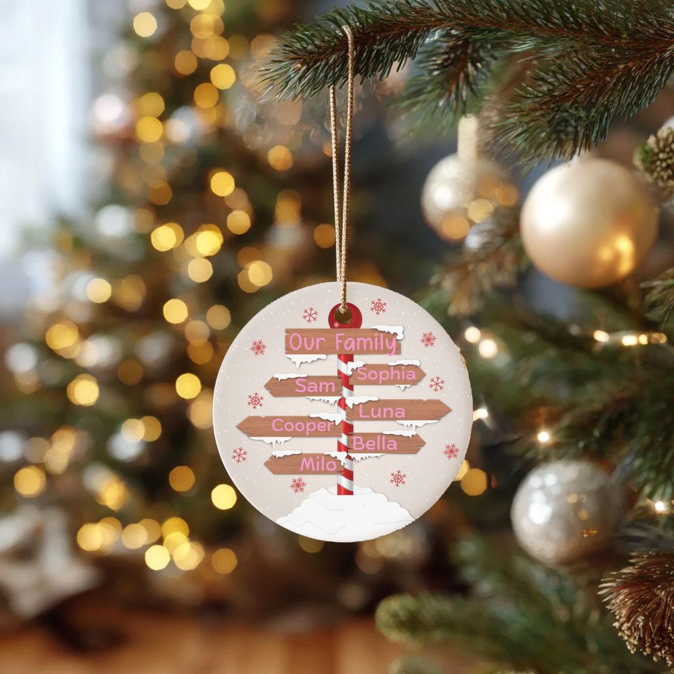 Personalised Christmas Family Tree Bauble Ornament