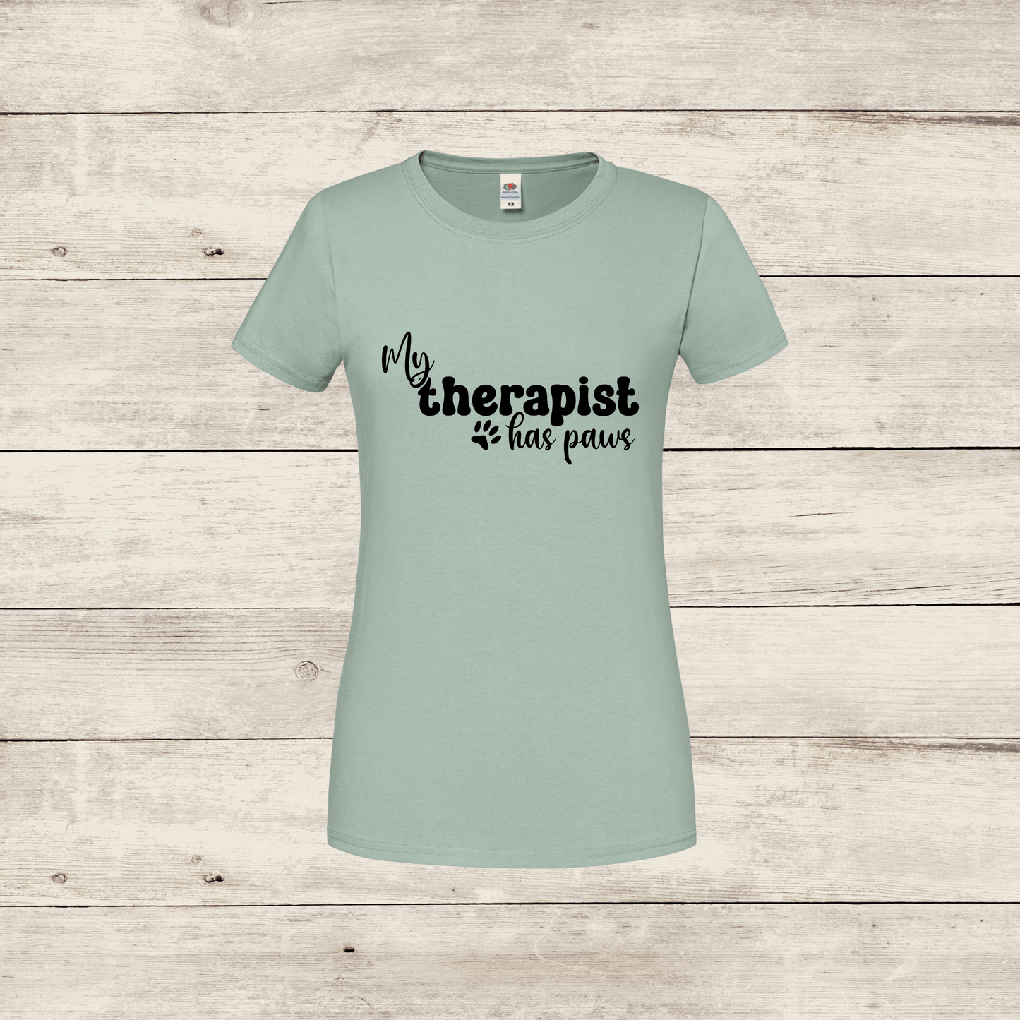 t shirt with my therapist has paws in black