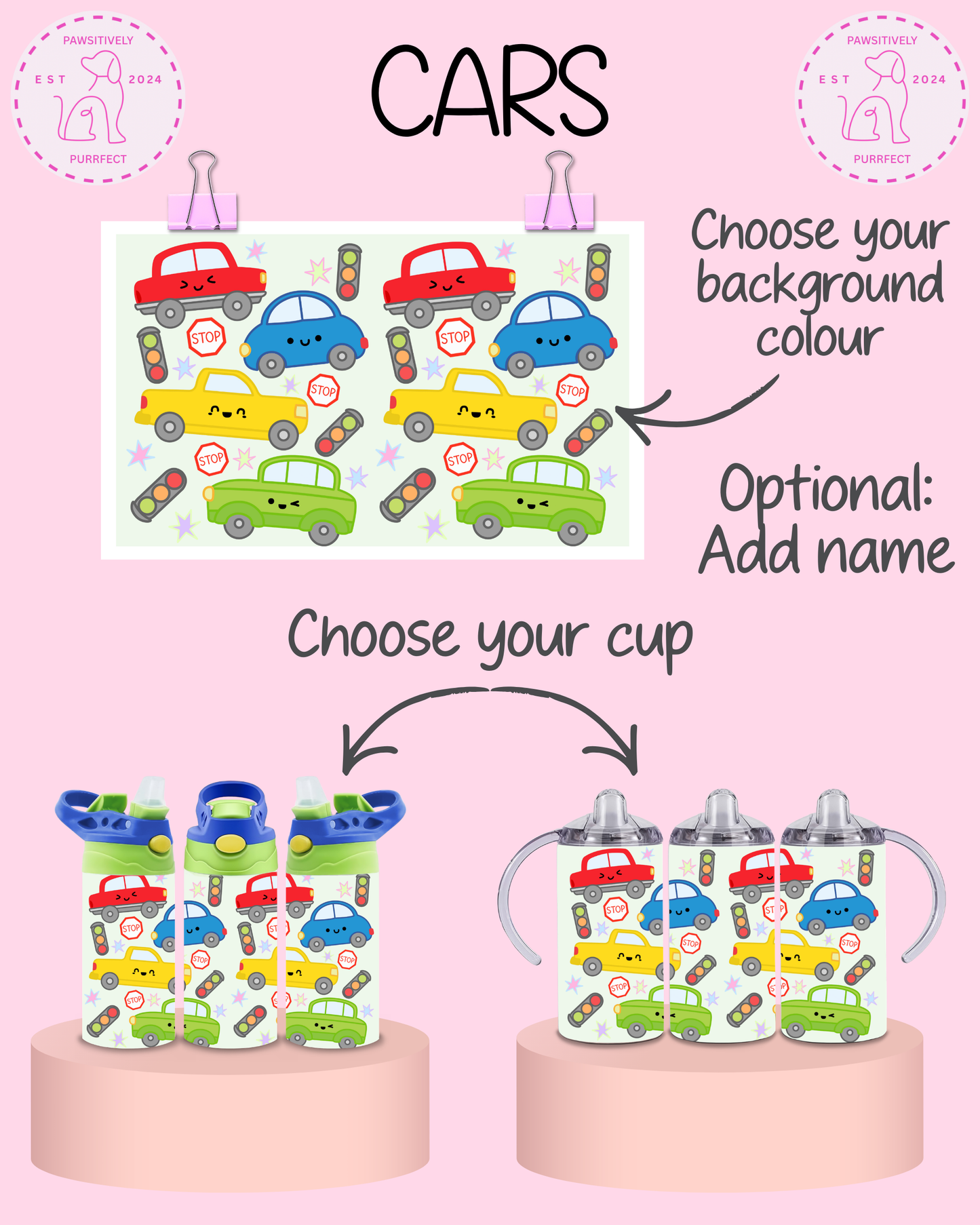 Personalised Themed Thermal Stainless Steel Tumbler 12oz | Gifts For Kids |