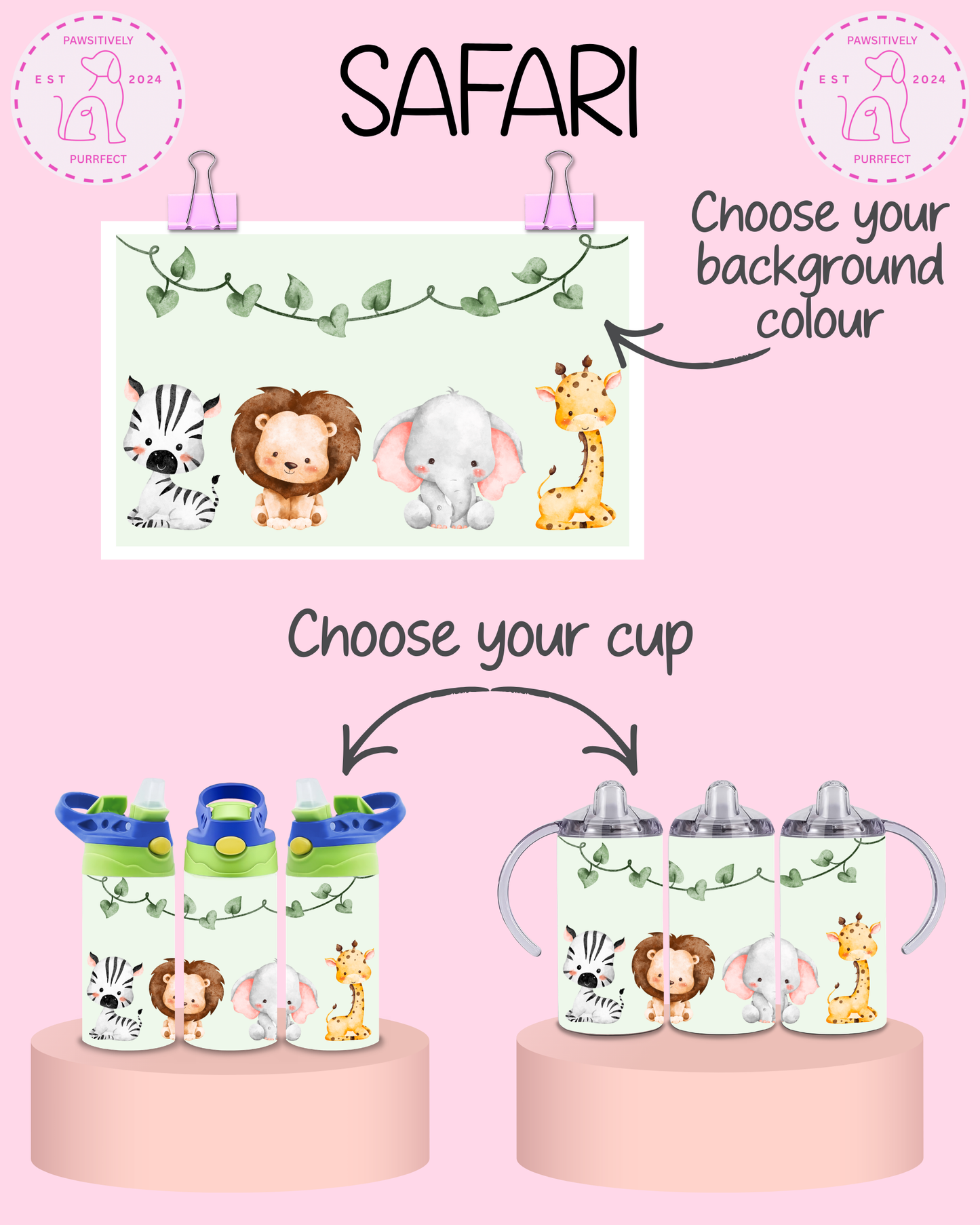 Personalised Animal Thermal Stainless Steel Tumbler 12oz | Gifts For Kids |