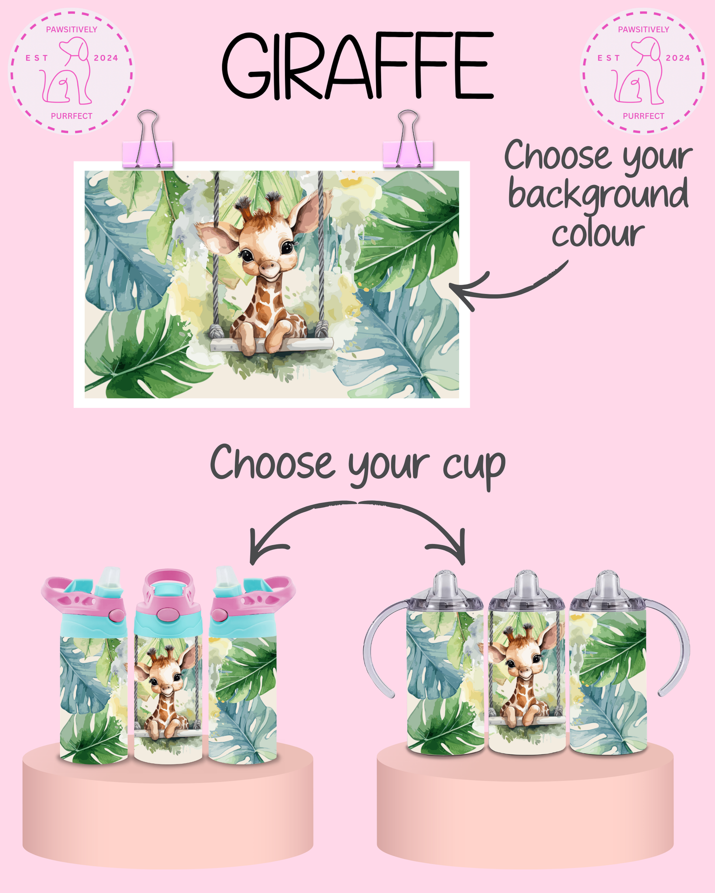 Personalised Animal Thermal Stainless Steel Tumbler 12oz | Gifts For Kids |