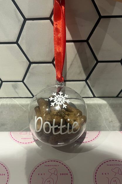 Christmas Pet Treat Bauble - Pawsitively Purrfect