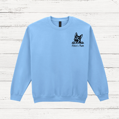 Personalised Peeking Dog Unisex Sweatshirt