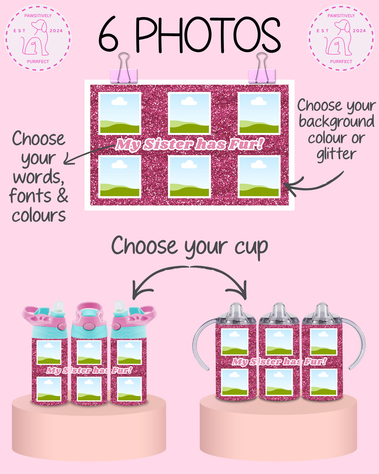 Personalised Pet Photo Thermal Stainless Steel Tumbler 12oz | Pet Gifts For Kids |