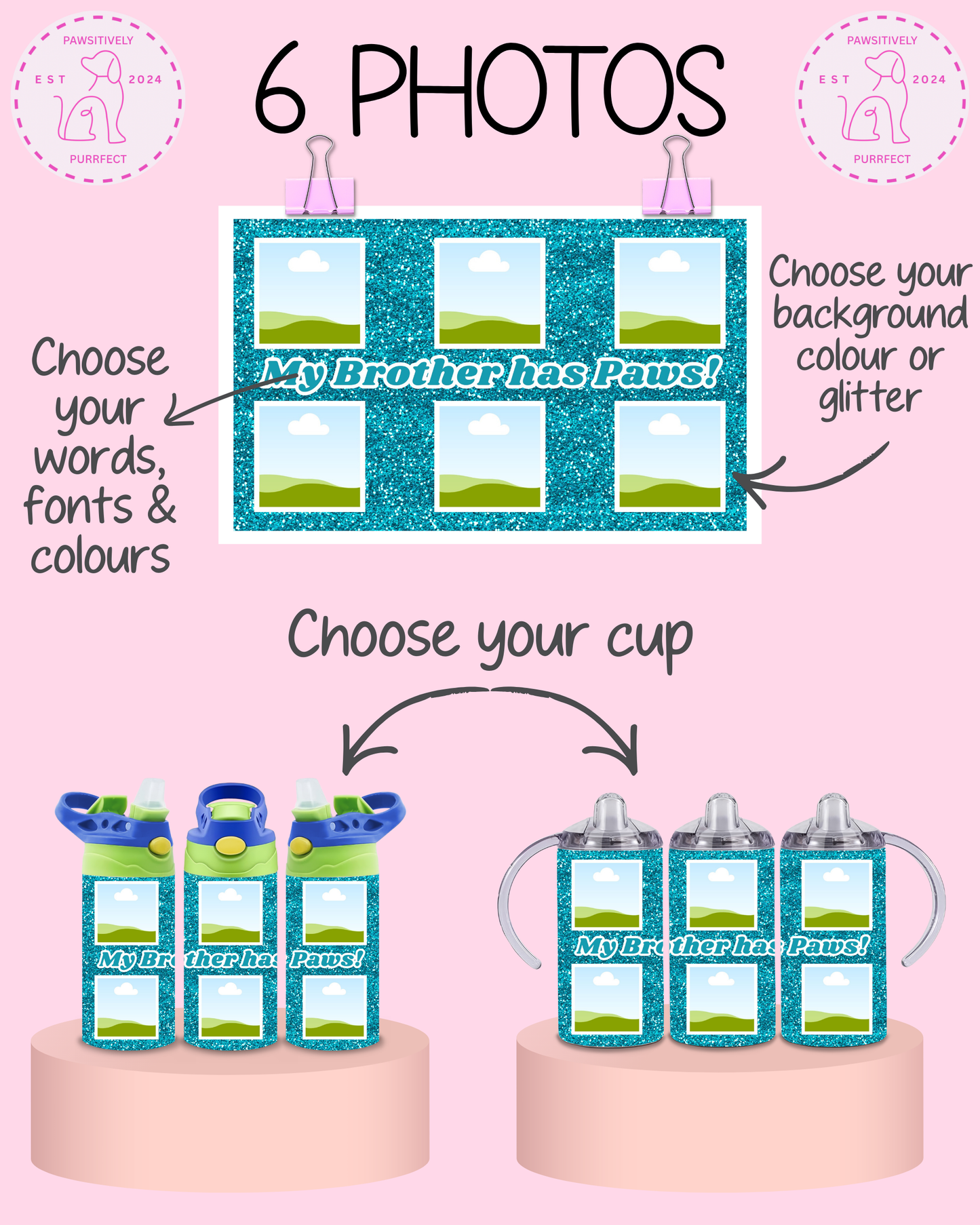 Personalised Pet Photo Thermal Stainless Steel Tumbler 12oz | Pet Gifts For Kids |