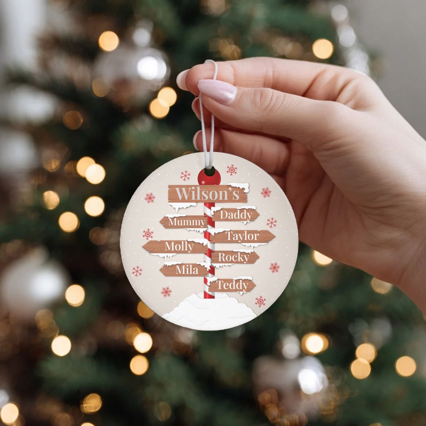 Personalised Christmas Family Tree Bauble Ornament
