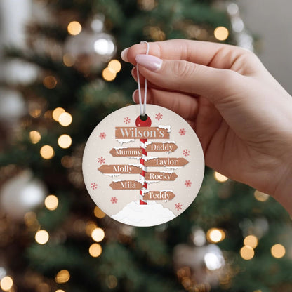 Personalised Christmas Family Tree Bauble Ornament