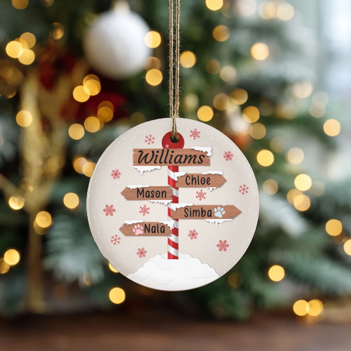 Personalised Christmas Family Tree Bauble Ornament
