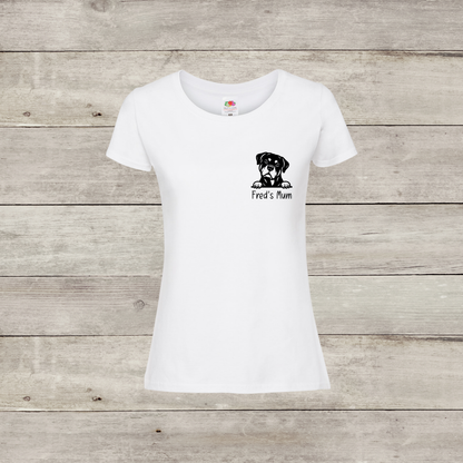 Personalised Peeking Dog Womens T-Shirt