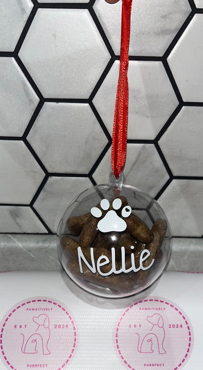 Christmas Pet Treat Bauble - Pawsitively Purrfect