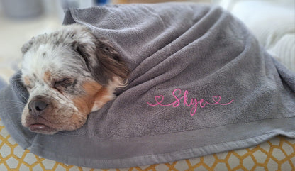 Embroidered Personalised Pet Towel - 2 Sizes Available