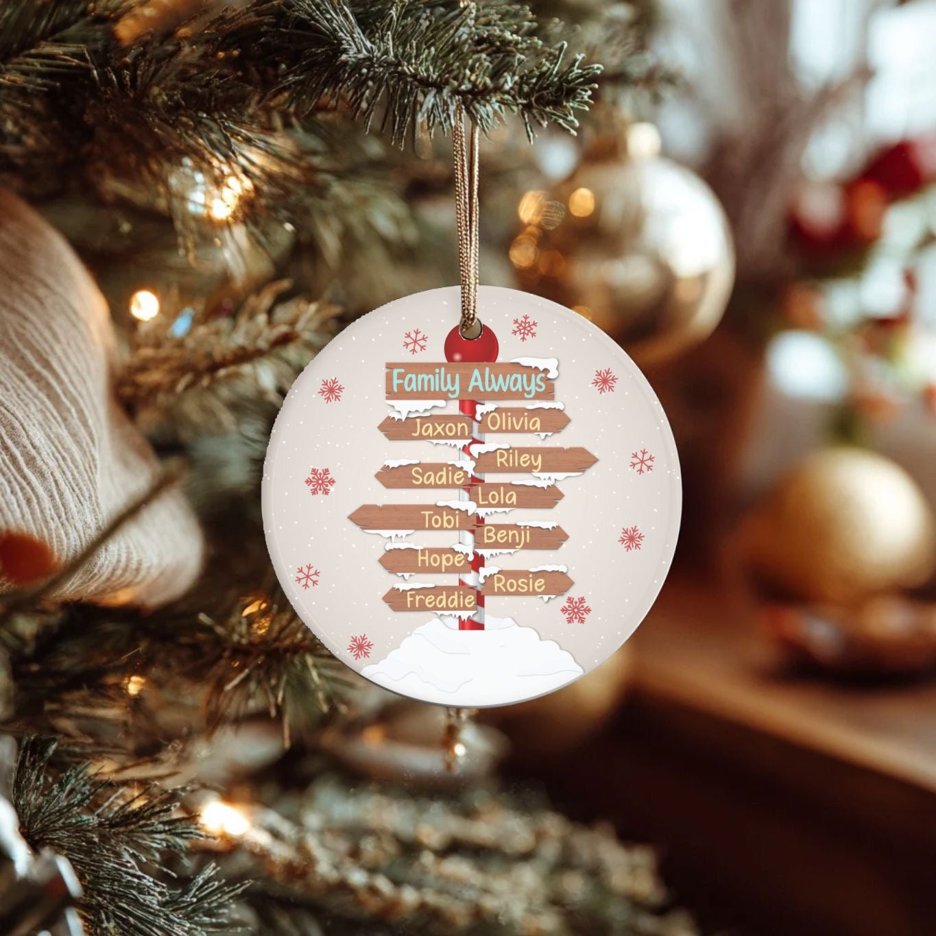 Personalised Christmas Family Tree Bauble Ornament