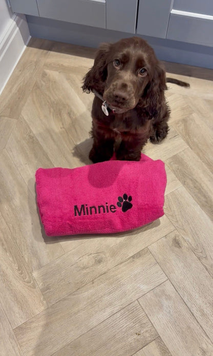 Embroidered Personalised Pet Towel - 2 Sizes Available
