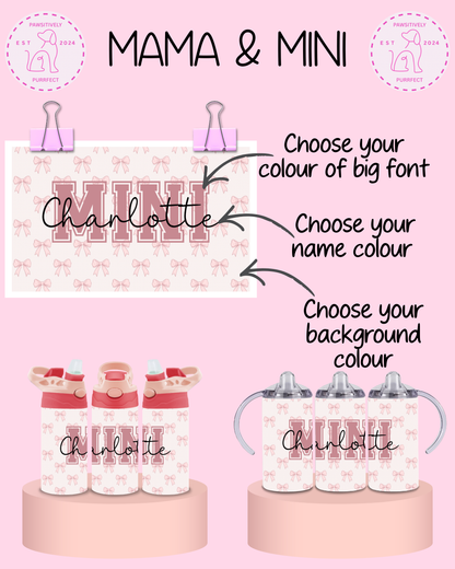 Personalised Mama & Mini Thermal Stainless Steel Tumbler Bundle 12oz & 20oz | Gifts For Human |