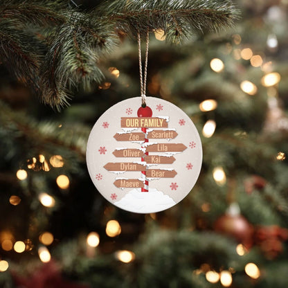Personalised Christmas Family Tree Bauble Ornament