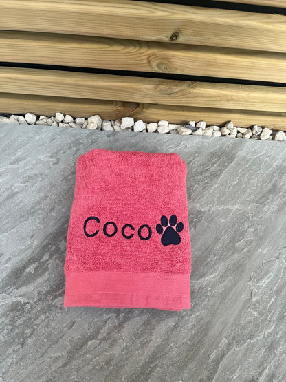 Personalised Embroidered Pet Towel - Pawsitively Purrfect
