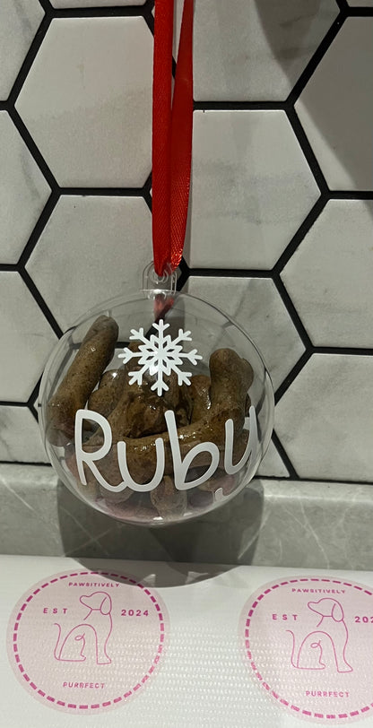 Christmas Pet Treat Bauble - Pawsitively Purrfect