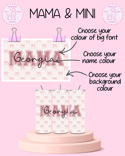 Personalised Mama & Mini Thermal Stainless Steel Tumbler Bundle 12oz & 20oz | Gifts For Human |