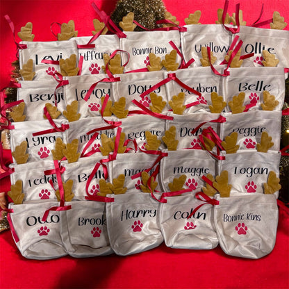 Personalised Christmas Reindeer Drawstring Bag | Perfect For Pets, Kids, Businesses