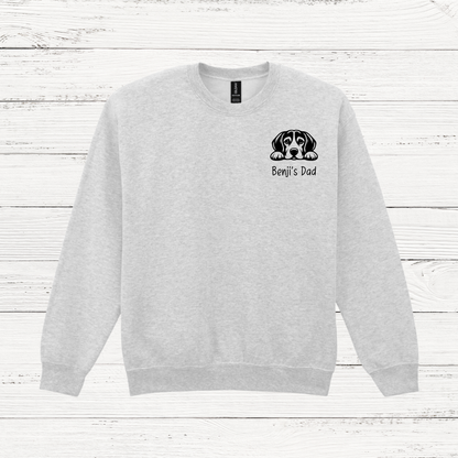 Personalised Peeking Dog Unisex Sweatshirt
