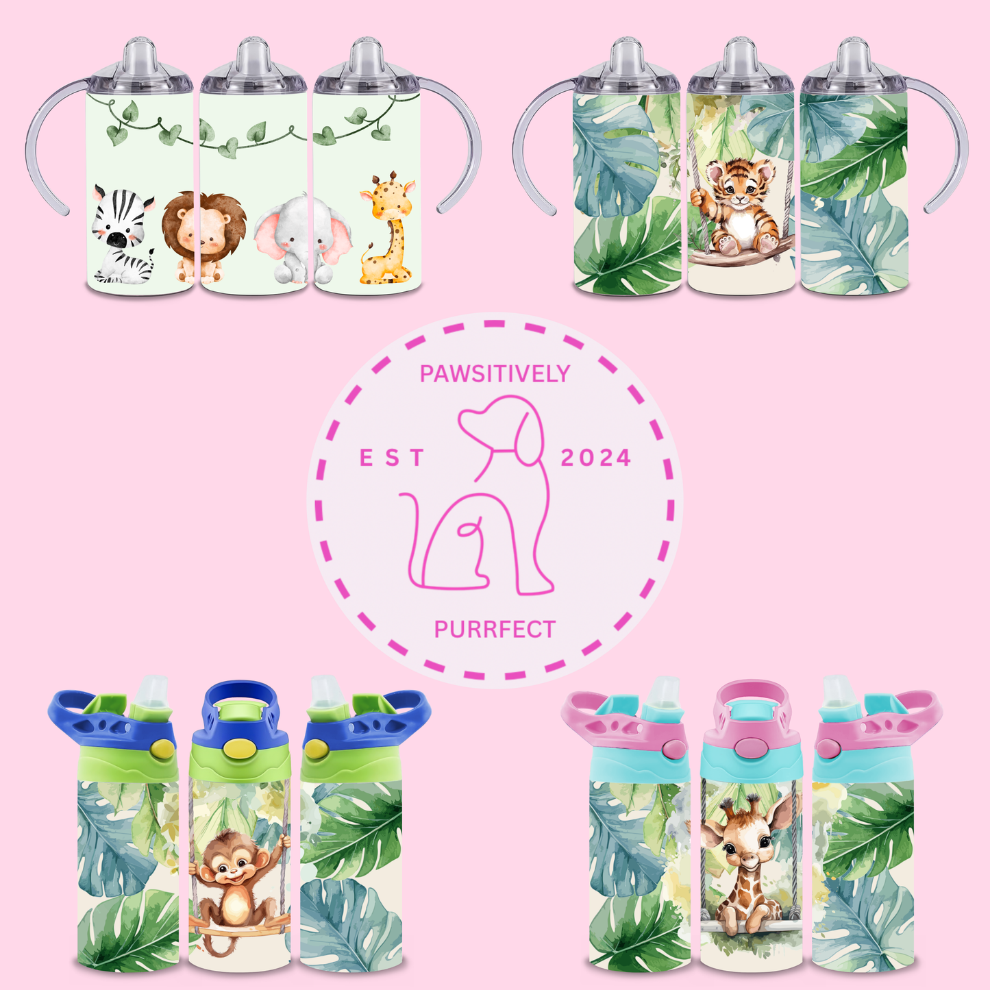 Personalised Animal Thermal Stainless Steel Tumbler 12oz | Gifts For Kids |
