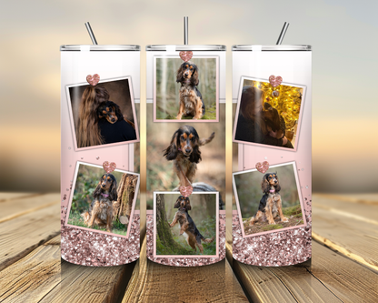 Personalised Pet Photo Collage Thermal Stainless Steel Tumbler 20oz | Pet Gifts For Humans |