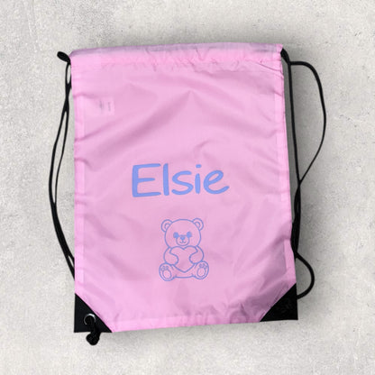 Personalised Kids Swim Pump School Drawstring Bag