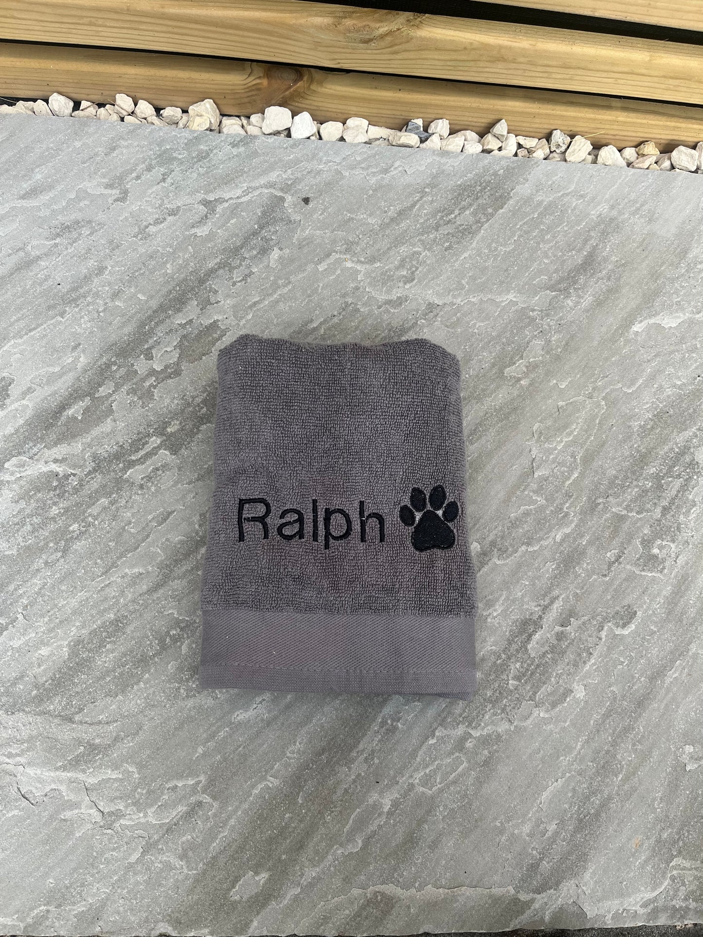 Personalised Embroidered Pet Towel - Pawsitively Purrfect