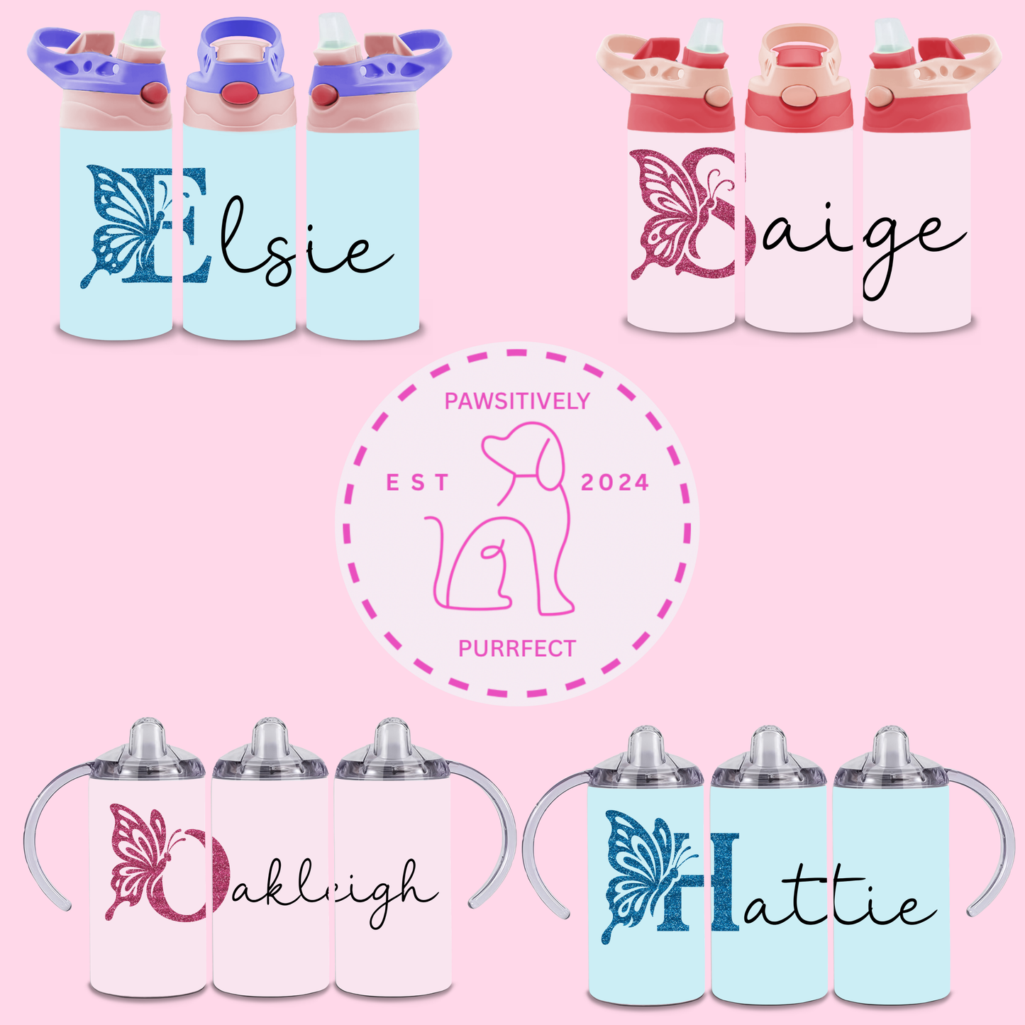 Personalised Butterfly Thermal Stainless Steel Tumbler 12oz | Gifts For Kids |