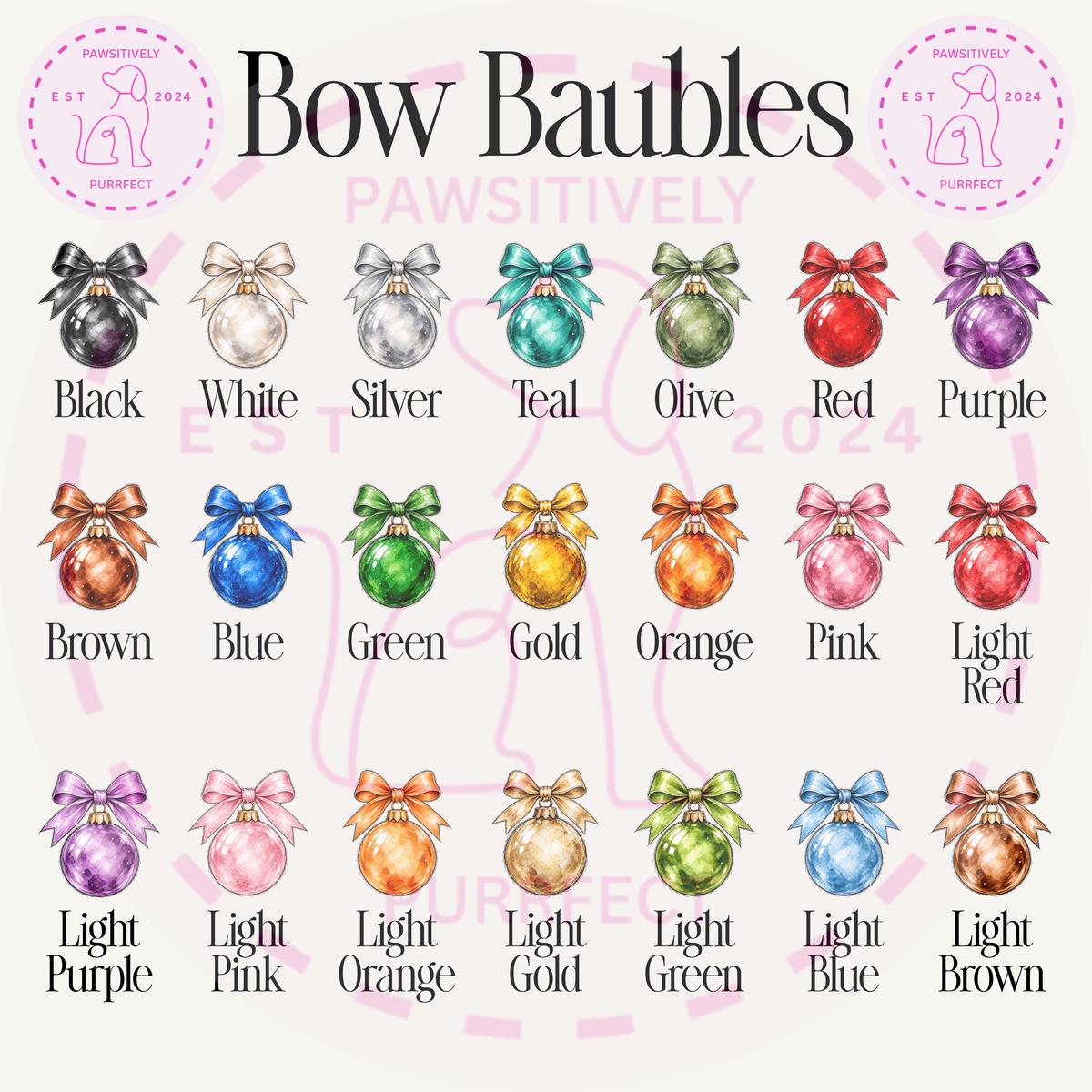 Choice of bauble colours
