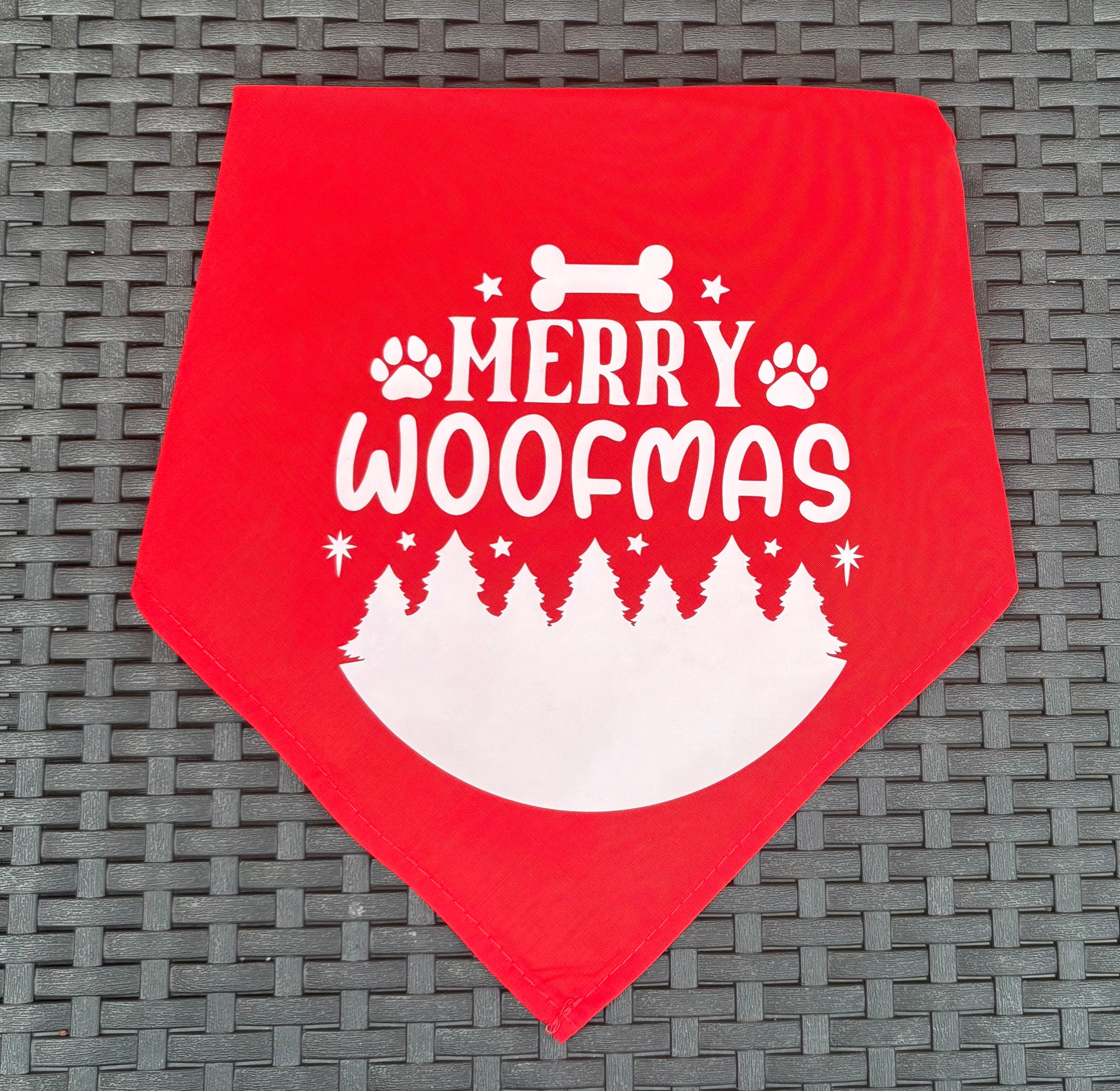 Personalised Christmas Pet Tie Bandana - One Size merry woofmas