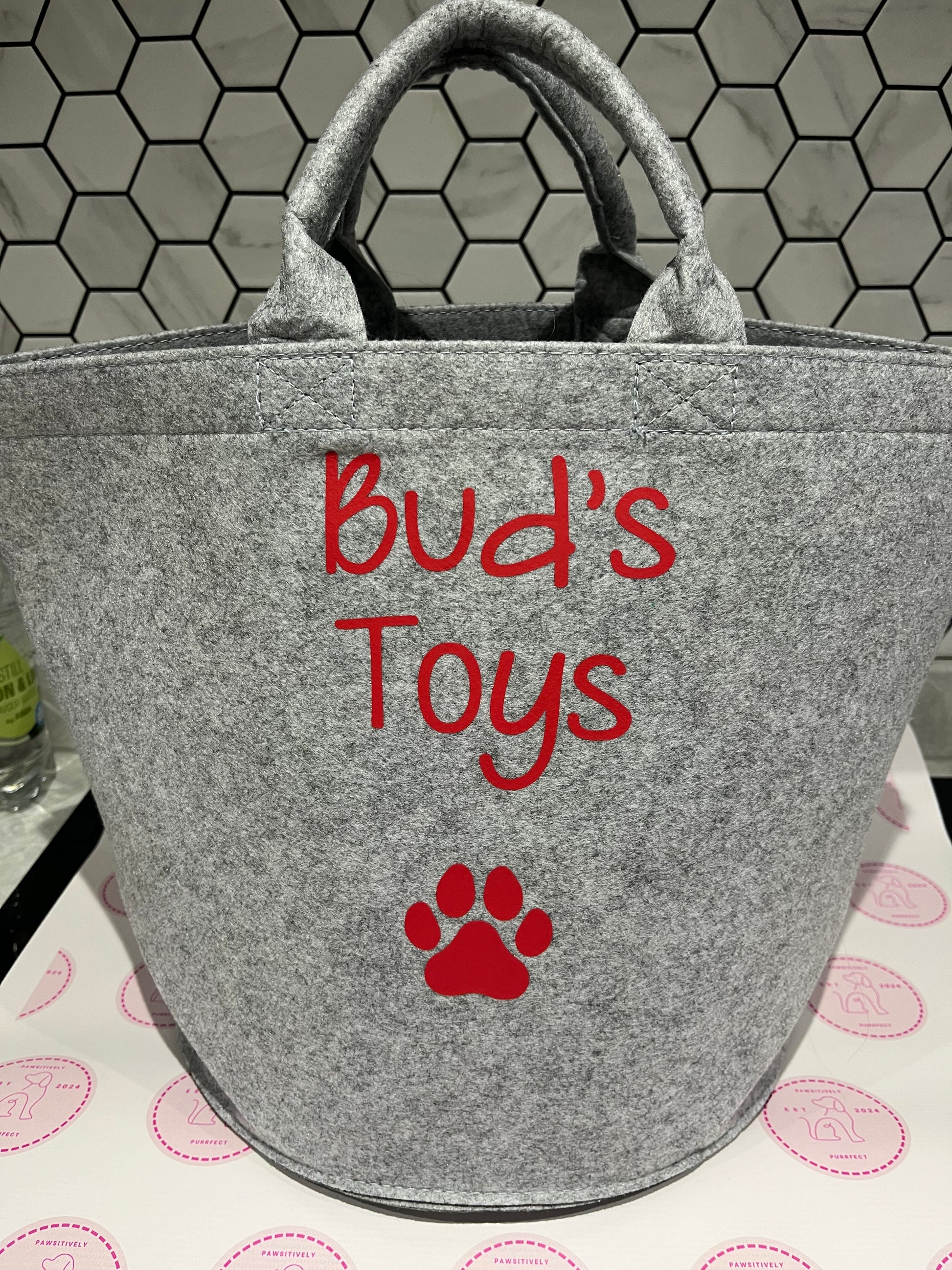 Personalised Toy Bag - Pawsitively Purrfect