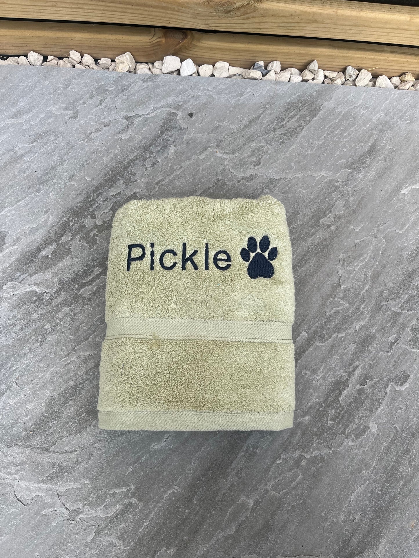 Personalised Embroidered Pet Towel - Pawsitively Purrfect