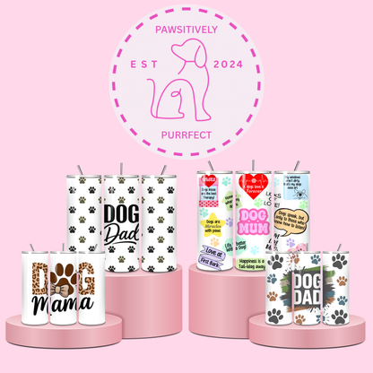 Dog Parent Themed Thermal Stainless Steel Tumbler 20oz - Dogs | Pet Gifts For Humans | Choose Design