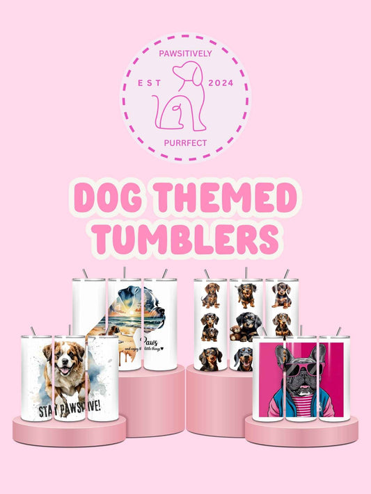 Dog Themed Thermal Stainless Steel Tumbler 20oz - Dogs | Choose Design