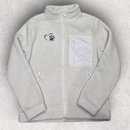 Embroidered Unisex Borg Fleece Zipped Jacket