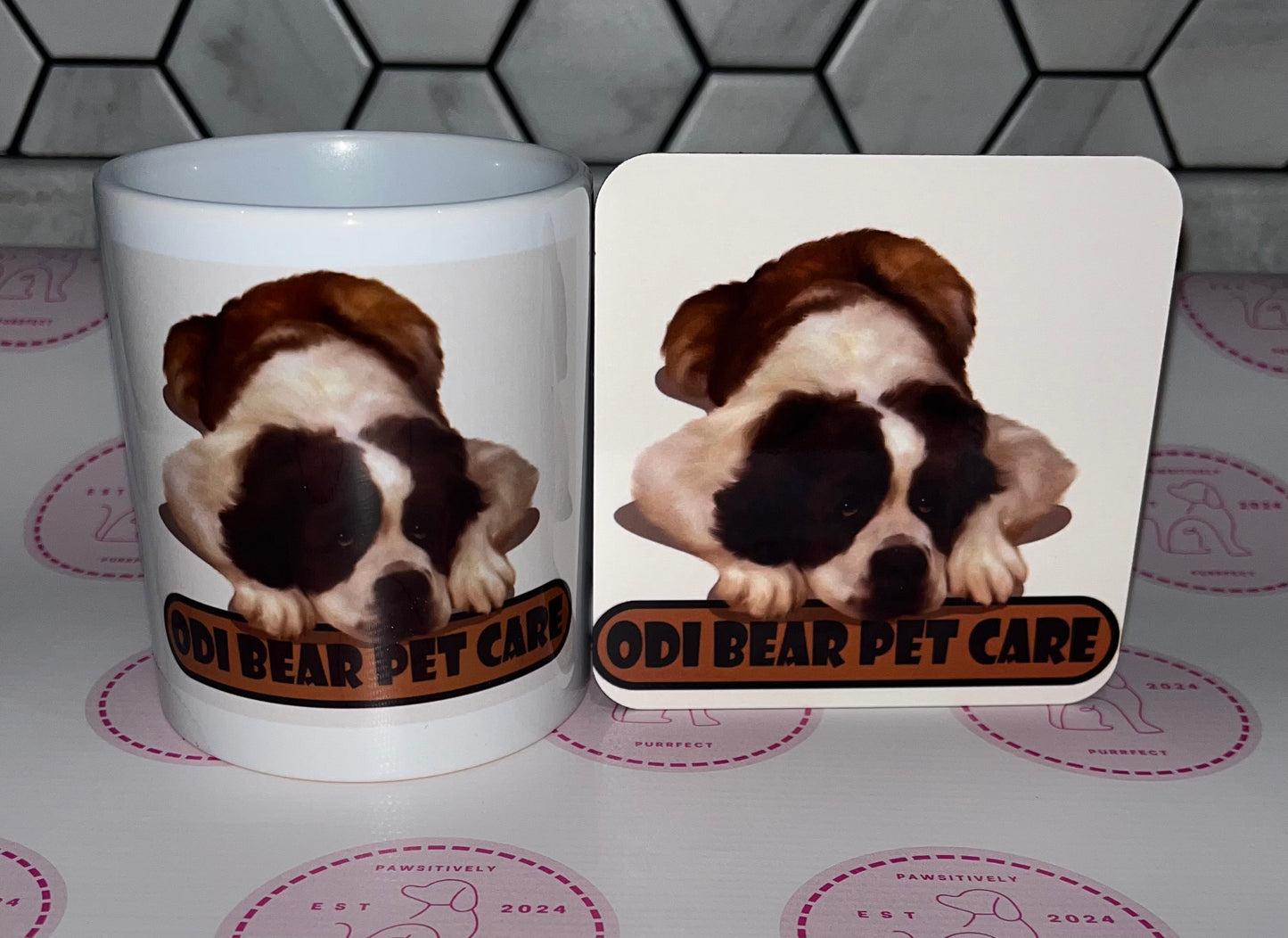 Pet Design Mug 11oz & Coaster- Personalised - Pawsitively Purrfect