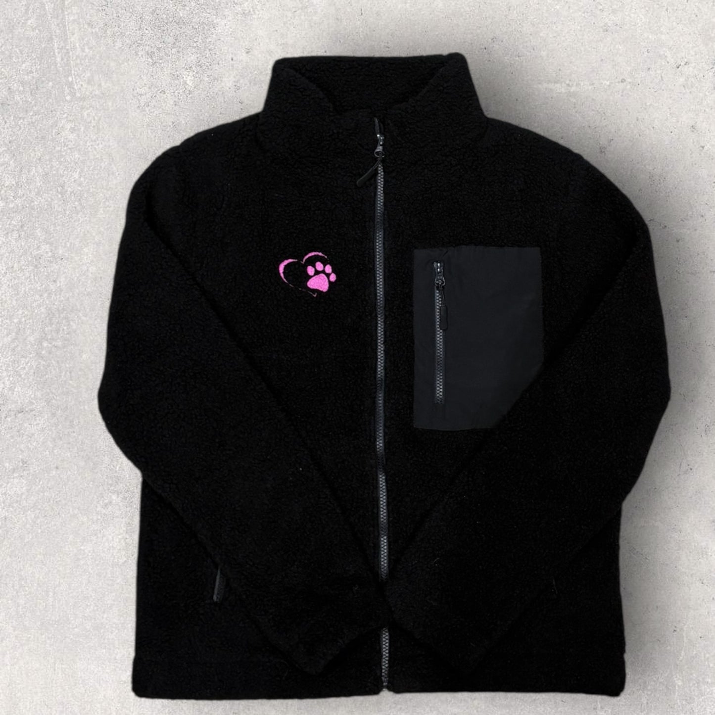 Embroidered Unisex Borg Fleece Zipped Jacket